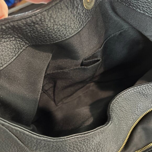 Women's Black pebbled leather Vince Camuto Shoulder Tote - Picture 6 of 12